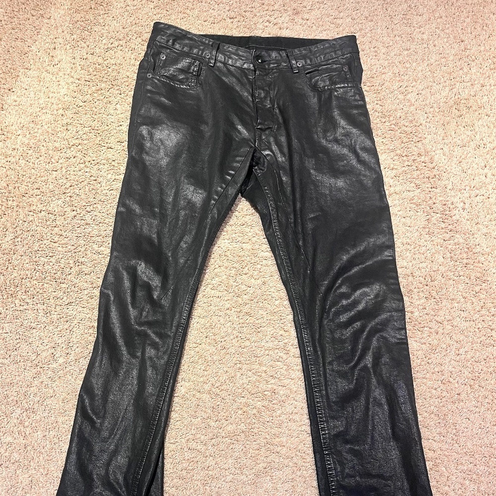 Rick Owens Waxed Jeans DRKSDW Detroit Cut 32